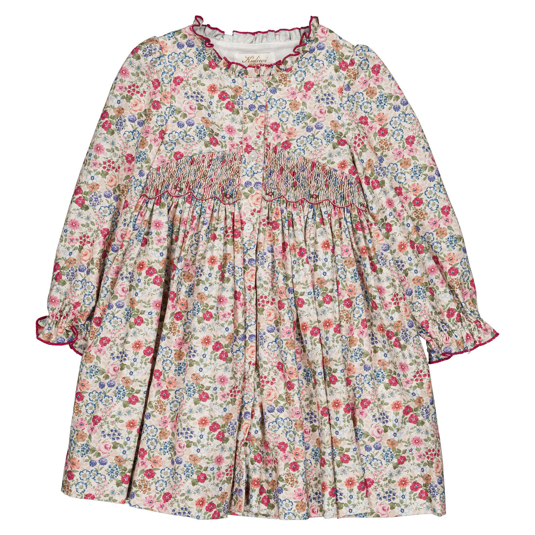 Kidiwi Raspberry Floral Print Lola Dress
