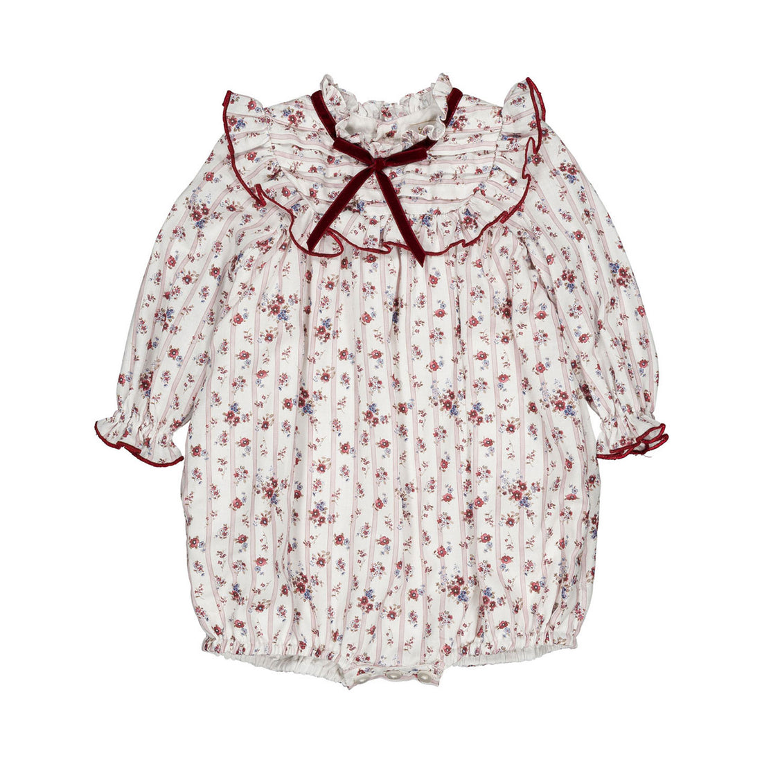 Kidiwi Burgundy Floral Horsia Romper