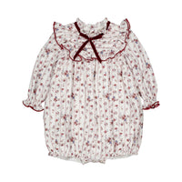 Kidiwi Burgundy Floral Horsia Romper
