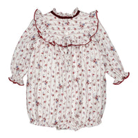 Kidiwi Burgundy Floral Horsia Romper
