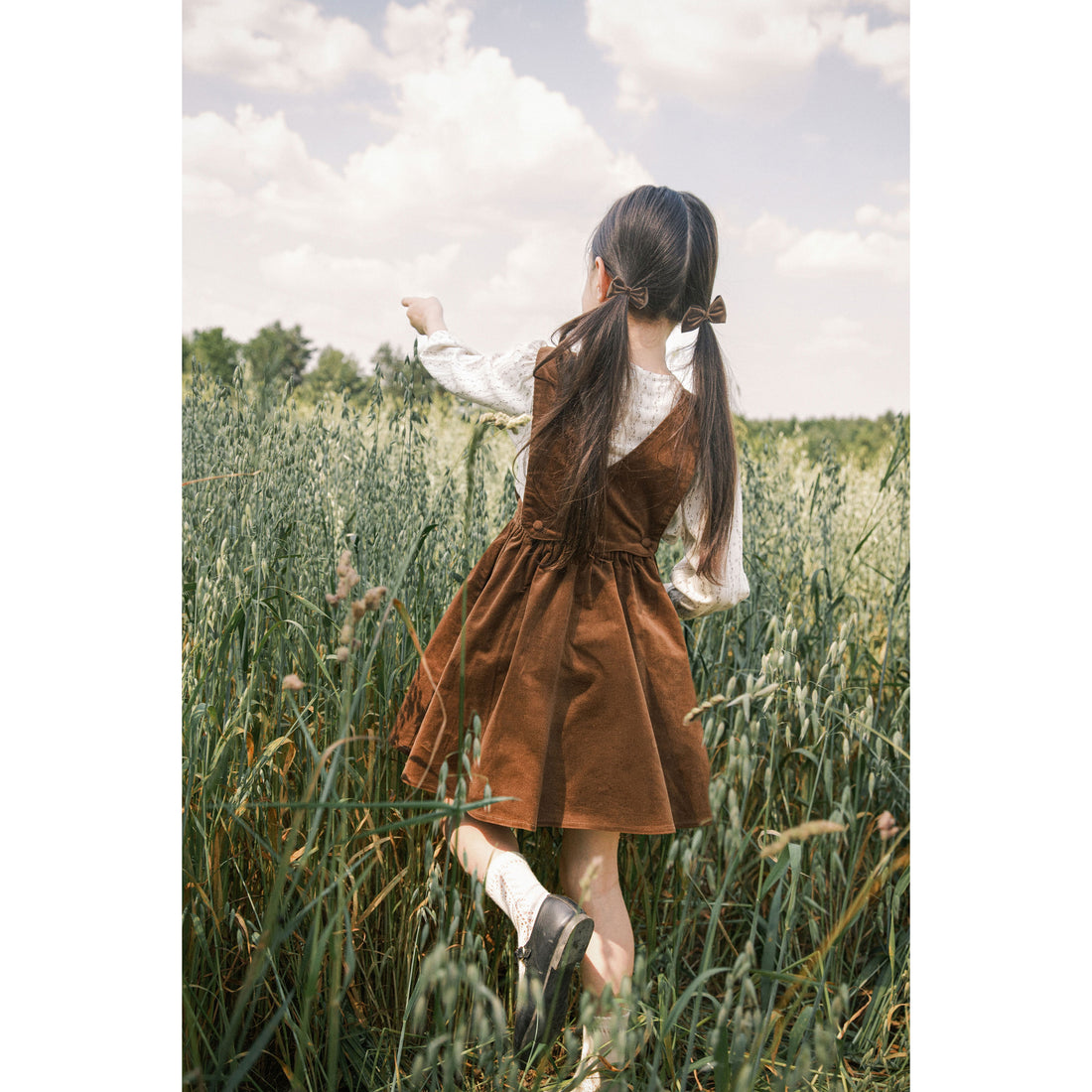Noma Chocolate Scalloped Apron Dress