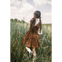 Noma Chocolate Scalloped Apron Dress