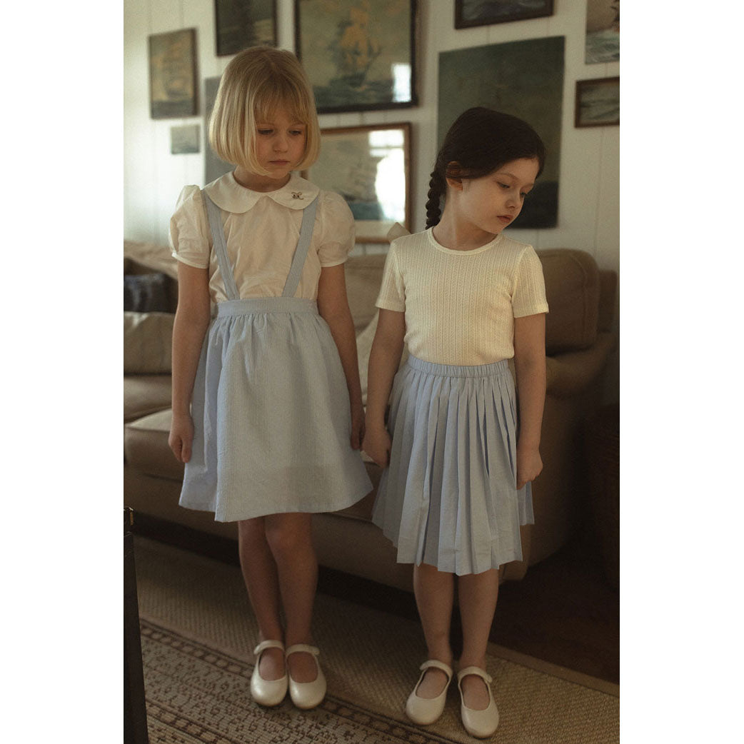 L by Ladida White Pointelle Short Sleeve Tee
