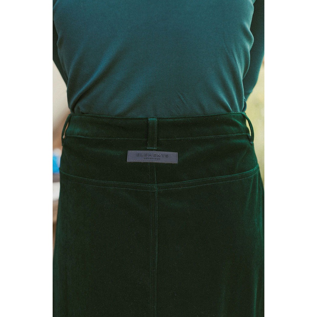 ELEMENTS Green Corduroy Maxi Skirt