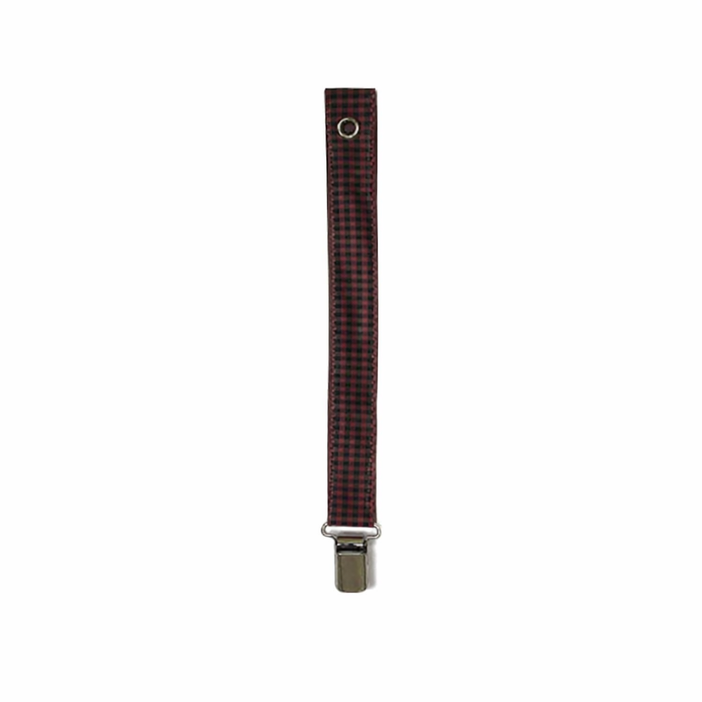 Lalaby Indigo Check Pacifier Clip