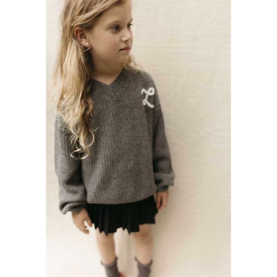 L by Ladida Dark Grey Melange  Knit Sweater