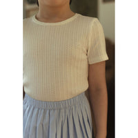 L by Ladida White Pointelle Short Sleeve Tee