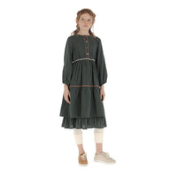 Belle Chiara Green Mousseline Zig Zag Dress