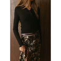 and tmrw Black Wrap Knit Top