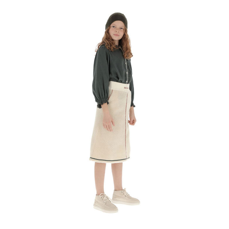 Belle Chiara Ecru Lamb Skirt