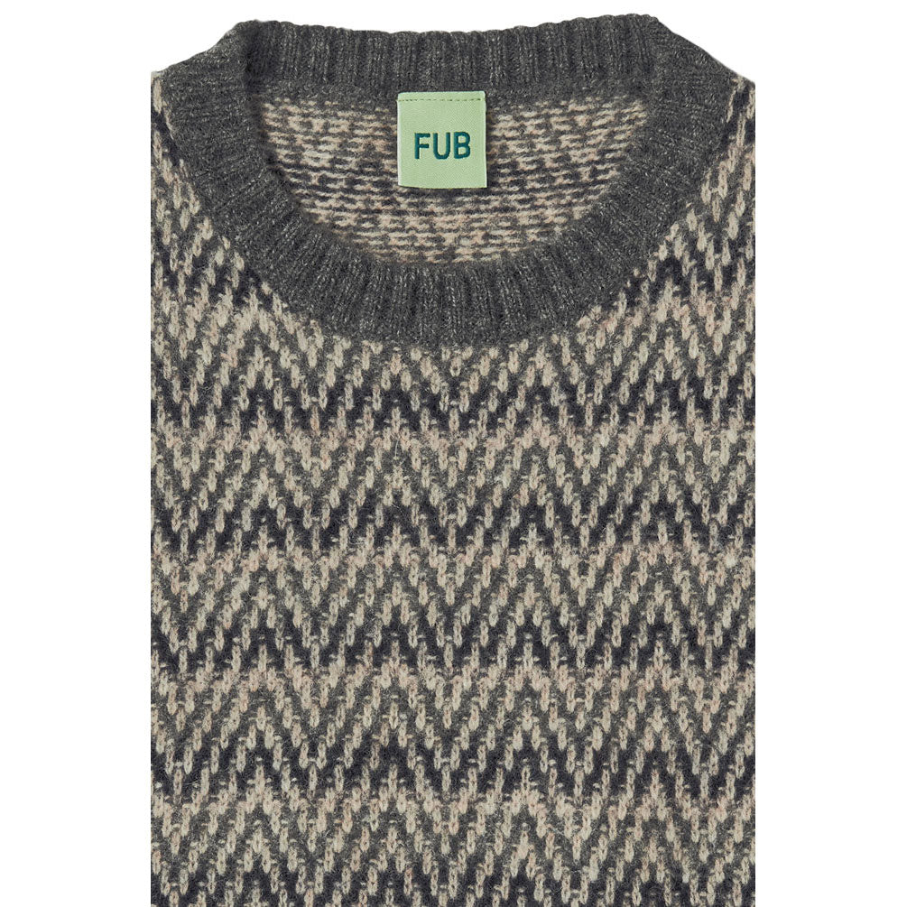 FUB Grey Melange Lambswool Vest