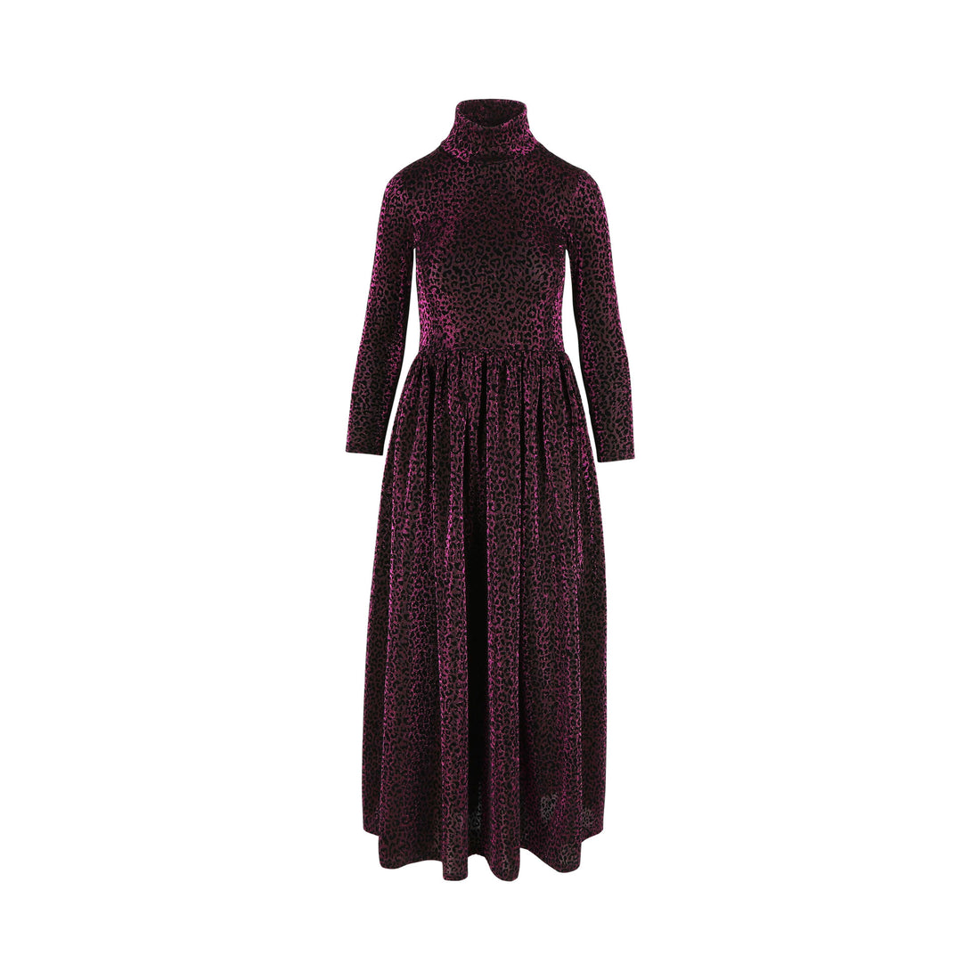 Caroline Bosmans Bright Pink Velvet Leopard Dress – Ladida