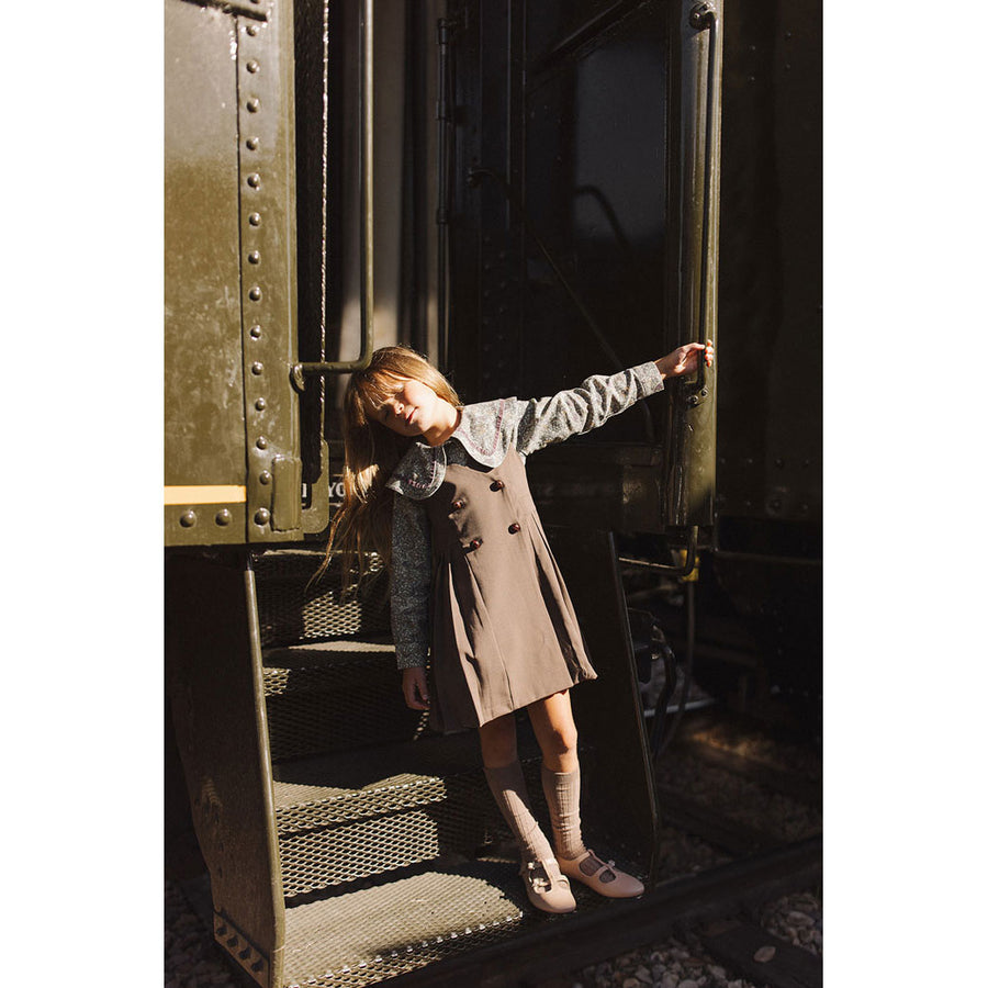1984 Mocha Pleated Jumper