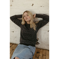 Elements Grey Wash Rhinestones Polo Sweatshirt