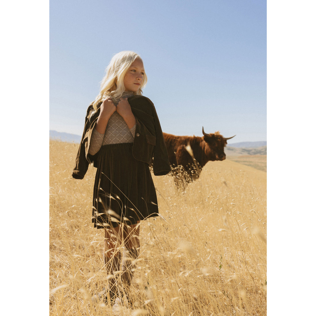 L by Ladida Brown Velvet Pleated Skirt