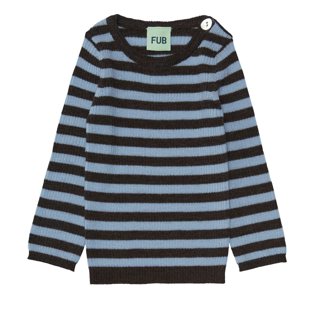 FUB Chocolate/Sky Baby Rib Sweater