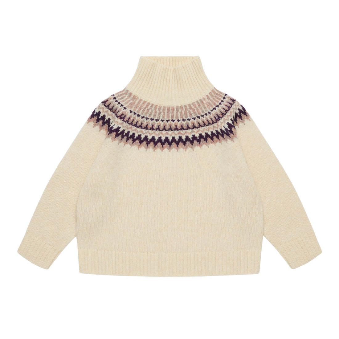FUB Cream Lambswool Fair Isle Sweater