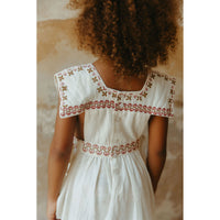 Lali  Antique White Polly Pinafore Dress