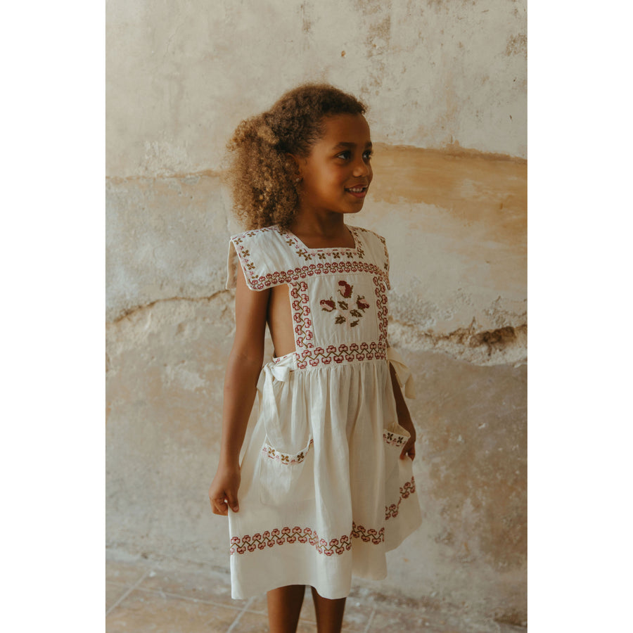 Lali Antique White Polly Pinafore Dress – Ladida