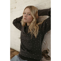 Elements Grey Wash Rhinestones Polo Sweatshirt