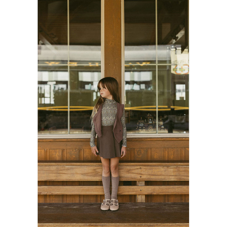 1984 Mocha Pleated Skirt