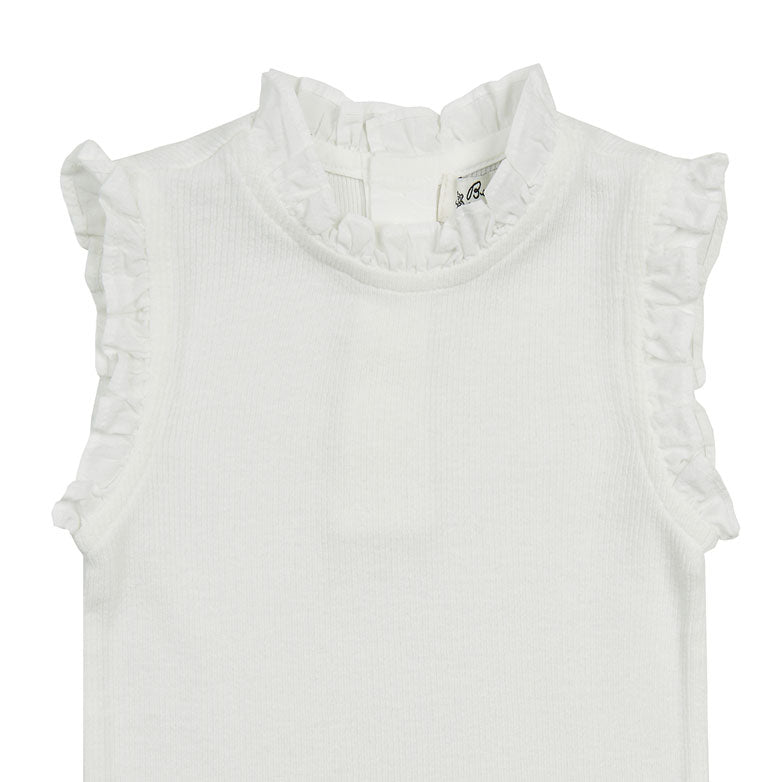 Bene Bene Off White Pure Sleeveless Frill Baby Tee