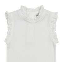 Bene Bene Off White Pure Sleeveless Frill Baby Tee