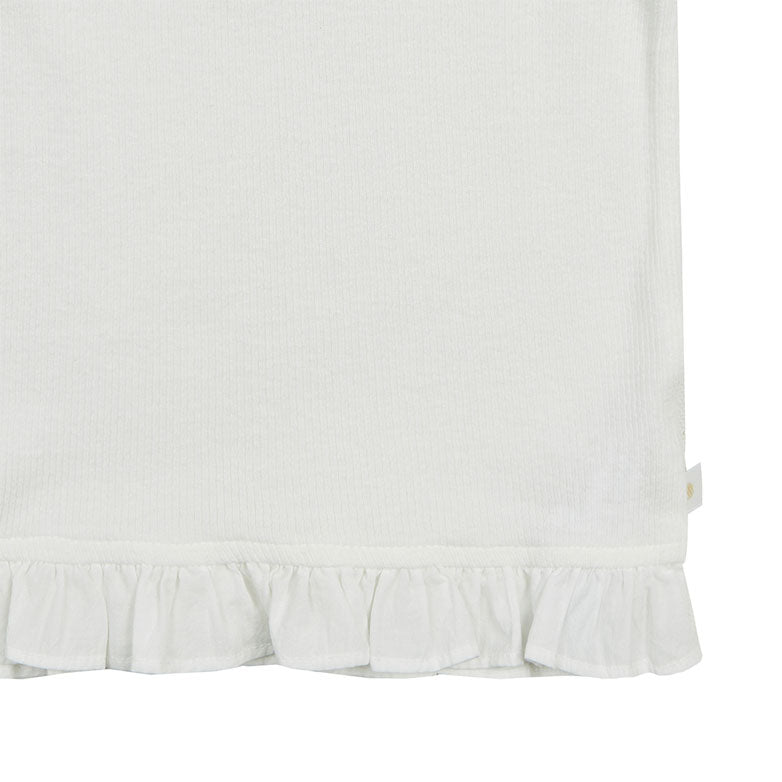 Bene Bene Off White Pure Sleeveless Frill Baby Tee