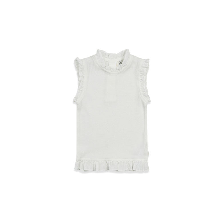 Bene Bene Off White Pure Sleeveless Frill Baby Tee