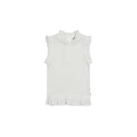 Bene Bene Off White Pure Sleeveless Frill Baby Tee