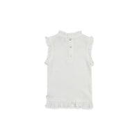 Bene Bene Off White Pure Sleeveless Frill Baby Tee