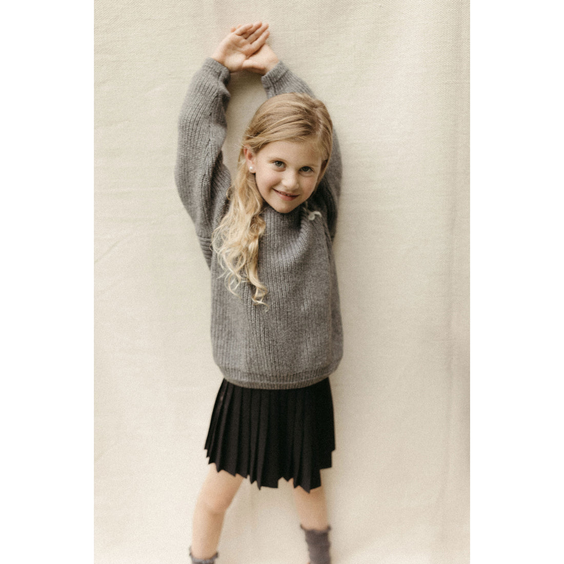 L by Ladida Dark Grey Melange  Knit Sweater