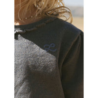 L by Ladida Greyish Blue Ruffle Neck Sweater