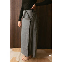 and tmrw Grey Wool Maxi Wrap Skirt