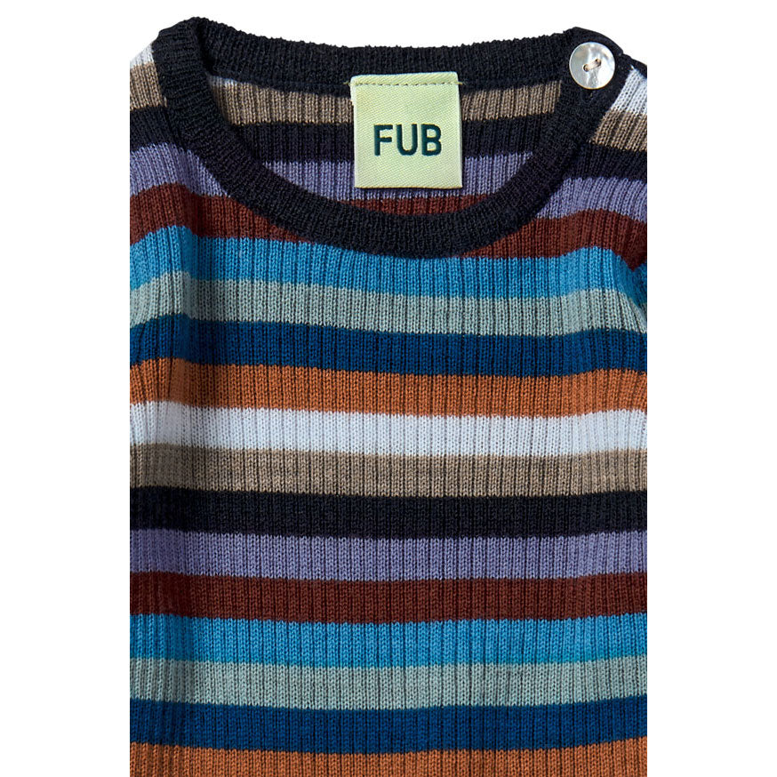 FUB Multi Stripe Baby Rib Pullover