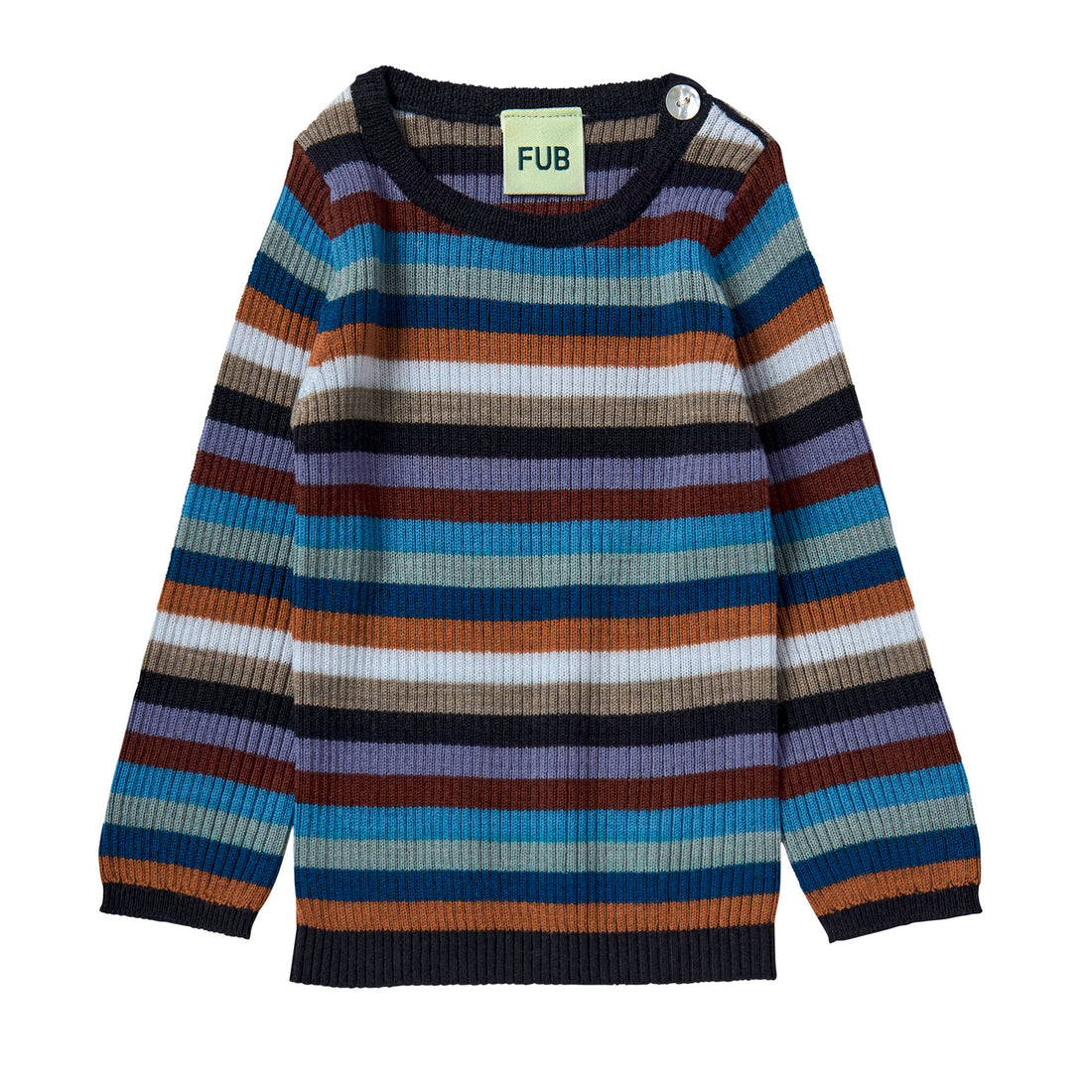 FUB Multi Stripe Baby Rib Pullover