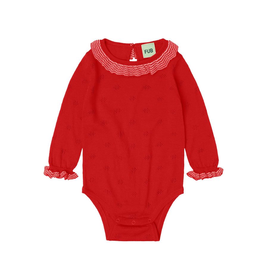 FUB Signal Red Ruffle Bodysuit