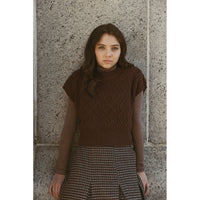 Ava and Lu Brown Solid Turtleneck