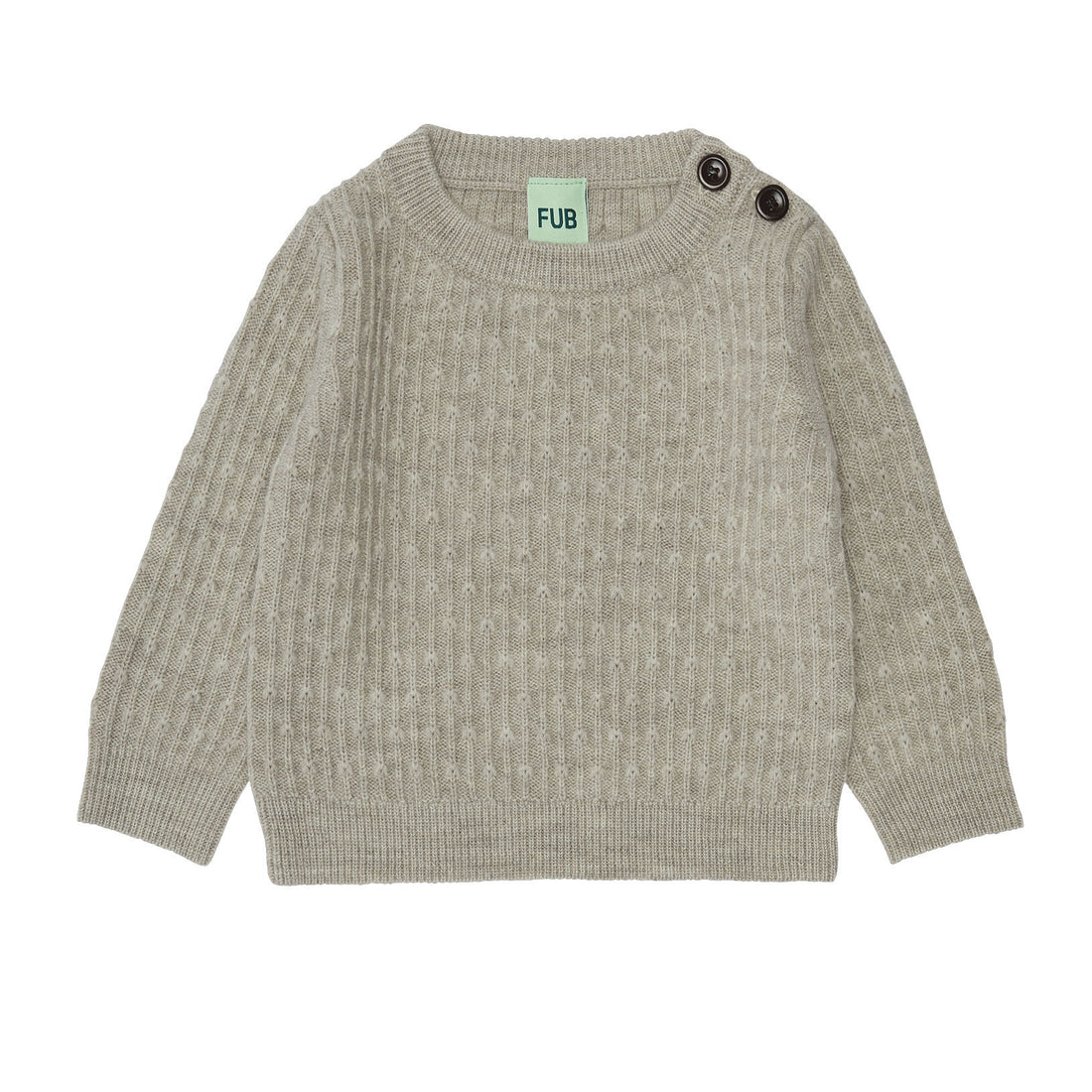 FUB Light Beige Melange Baby Crew Sweater
