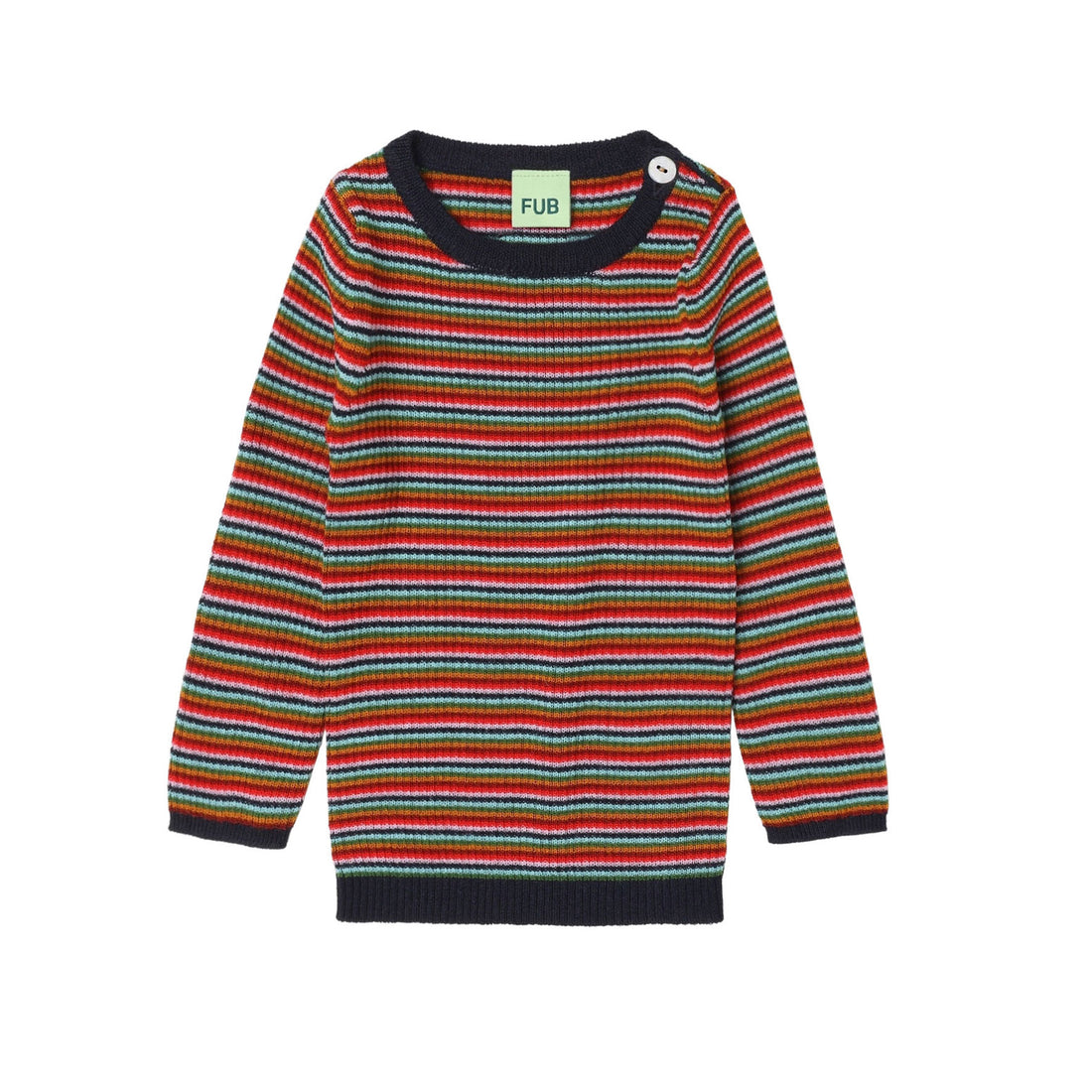 FUB Multi Stripe Baby Rib Pullover
