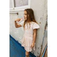 1984 Light Pink Pleated Suspender Skirt