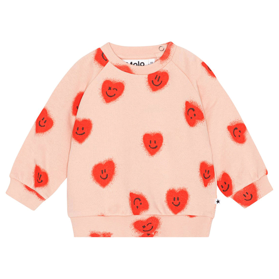 Molo Red Hearts Disc Baby Sweatshirt