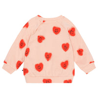 Molo Red Hearts Disc Baby Sweatshirt