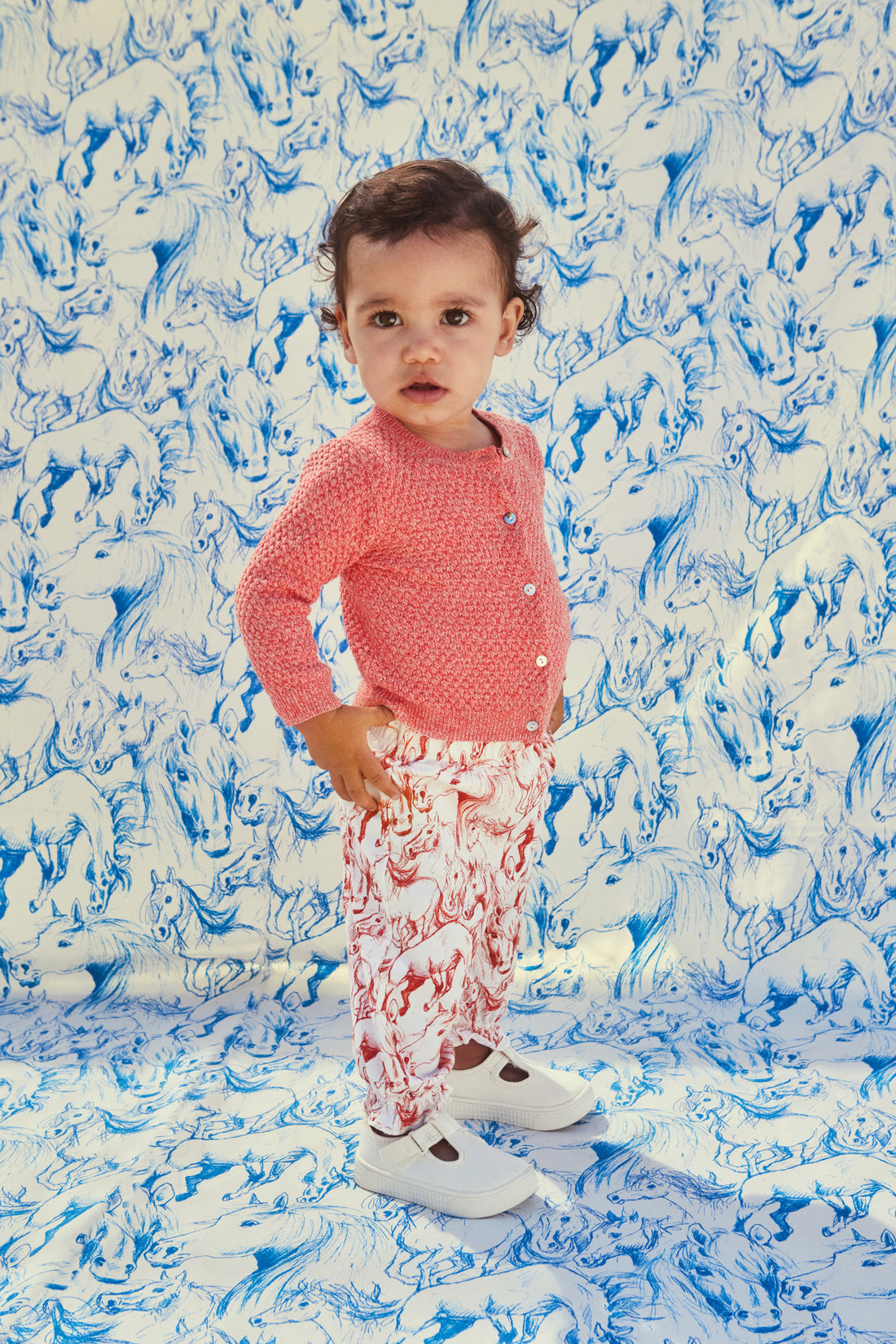 Molo Rose Red Mix Goldie Baby Cardigan