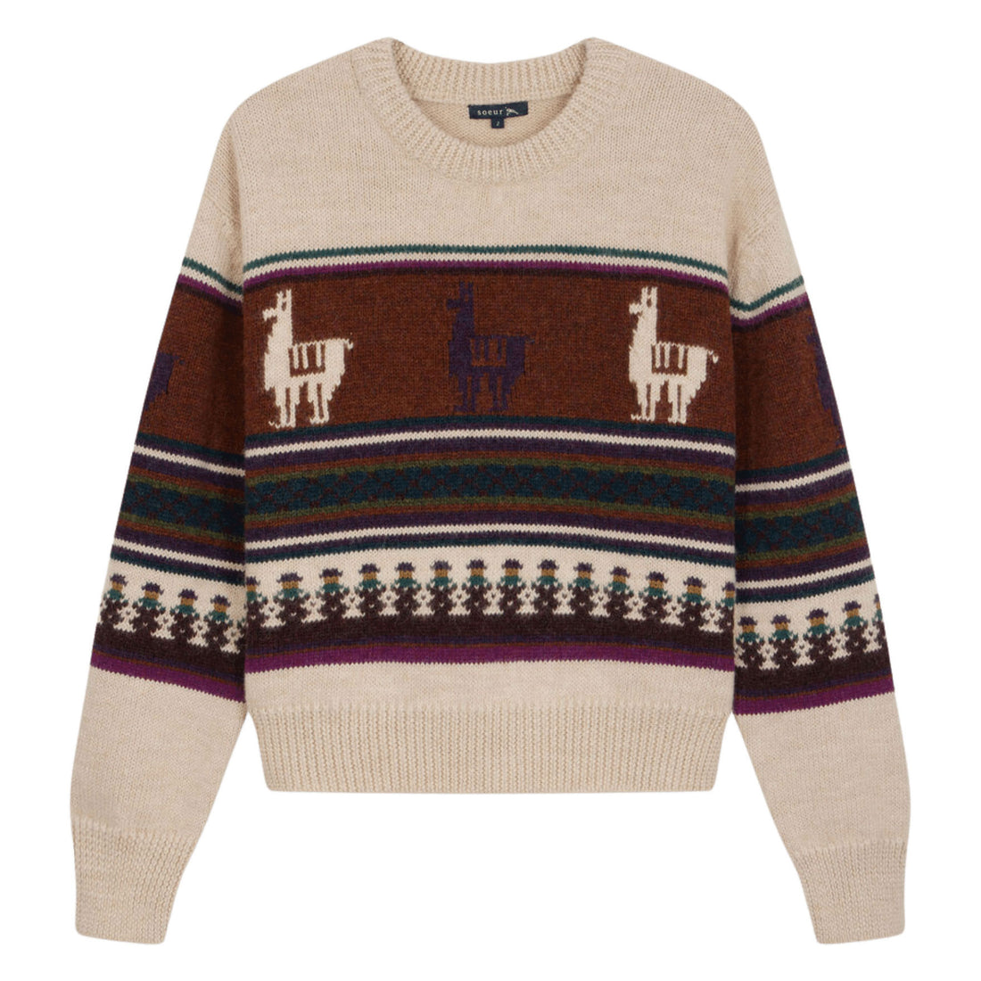 Soeur Beige Alpaca Vivien Sweater