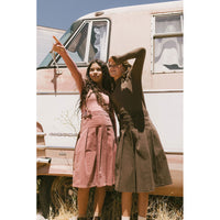 Clubhouse Pink Corduroy Belt Detail Pleated Skirt