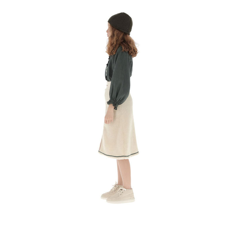 Belle Chiara Ecru Lamb Skirt