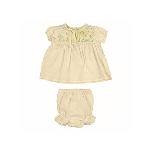 Belati Yellow Floral Bib Baby Set