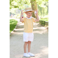 Kidiwi White Cotton Pique Adam Shorts