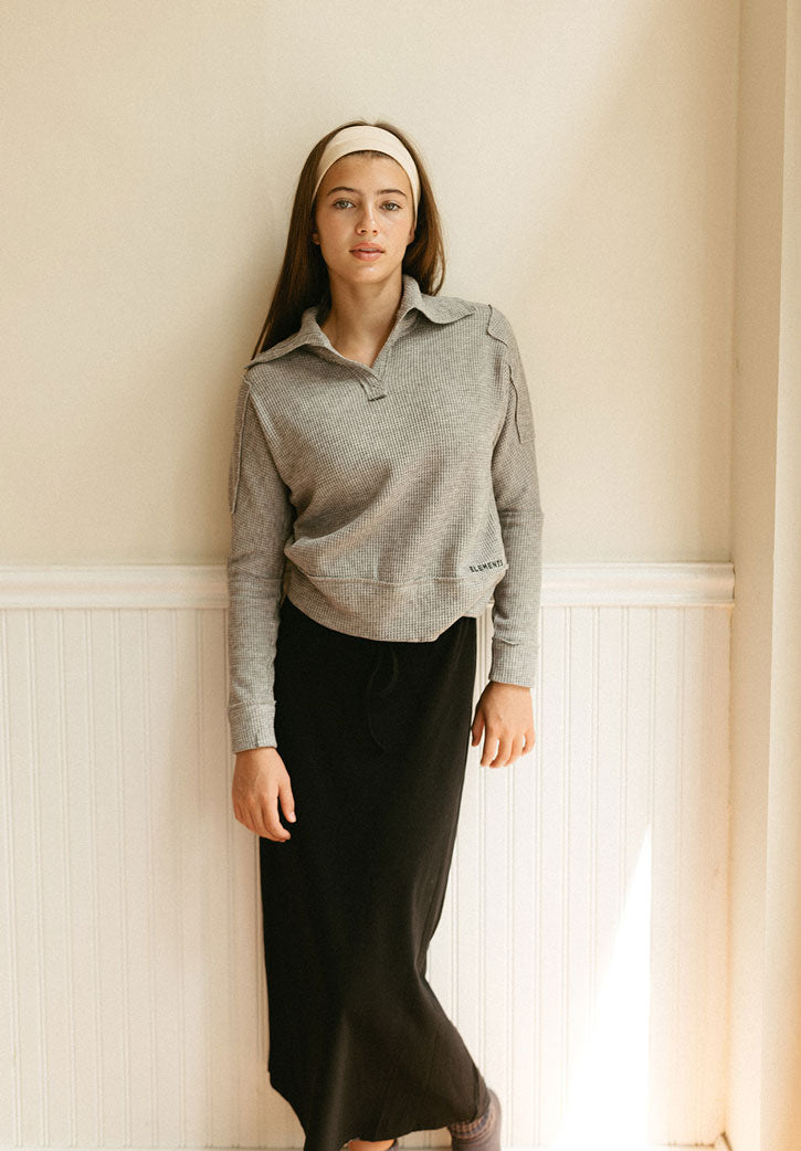 ELEMENTS Dove Waffle Top